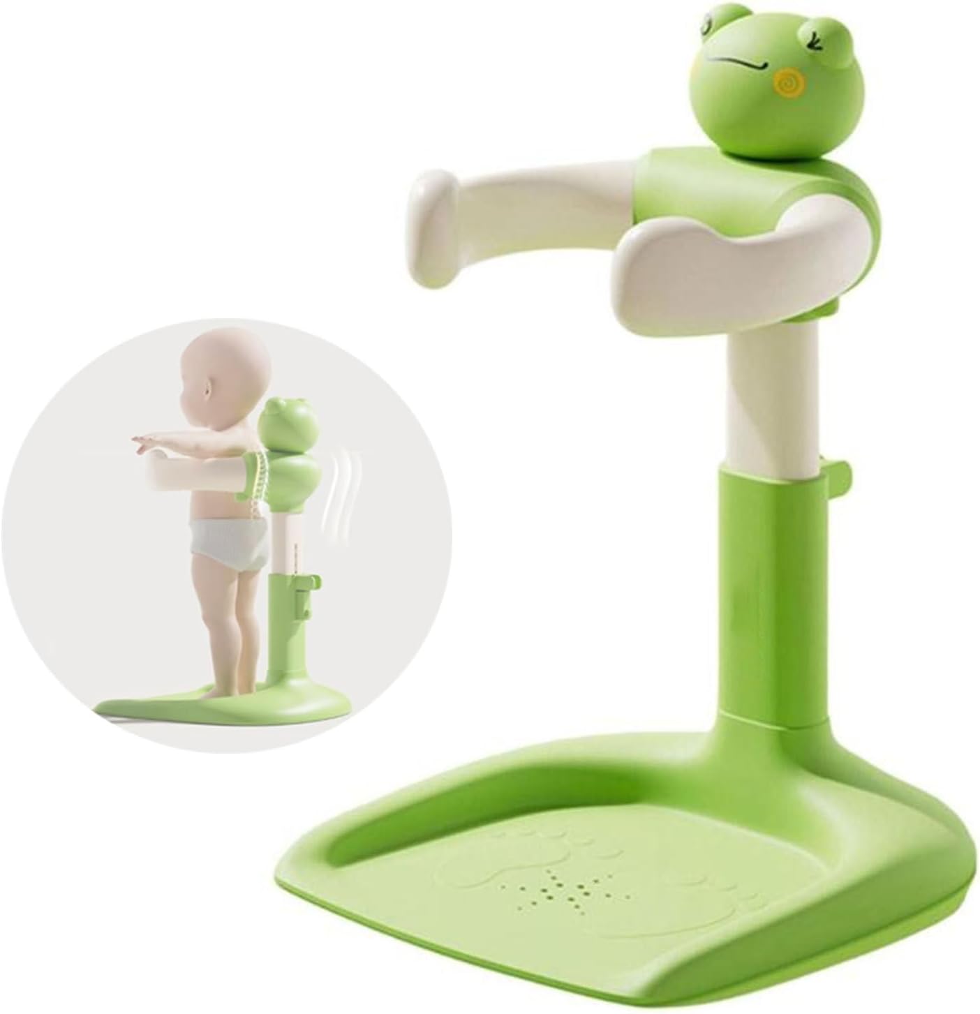 Baby Shower Stand, Adjustable Height Baby Shower Standing Support with Anti-Slip Base, Bath Shower Standing Support, Portable Bath Helper Baby, for Infants 6-36 Months for Kids Bathroom,Green