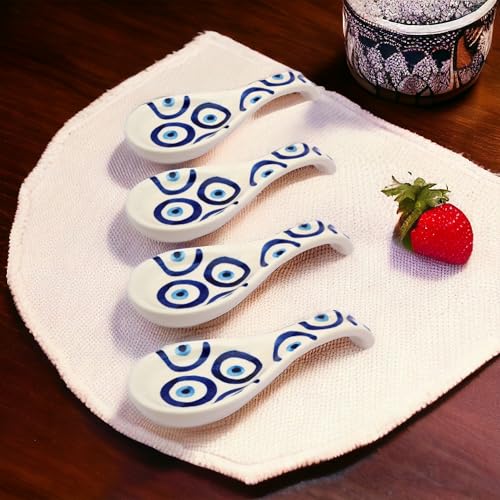 Image of Malaikah Ceramic Spoon Rest Pack of 4 for Home, Kitchen, Dining, Kitchen Decor & Gifting