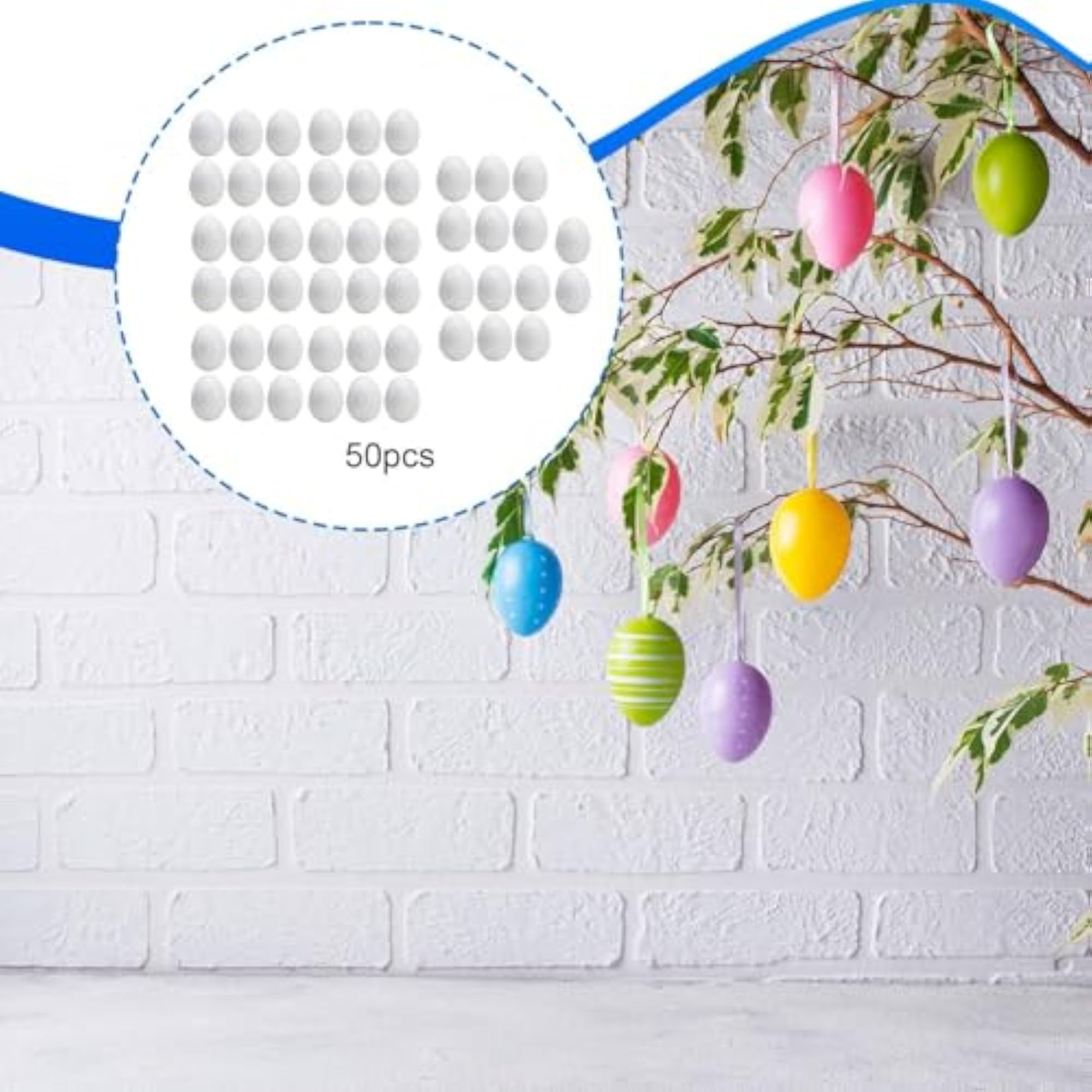 50x Premium Faux Easter Eggs for Home Painting Projects