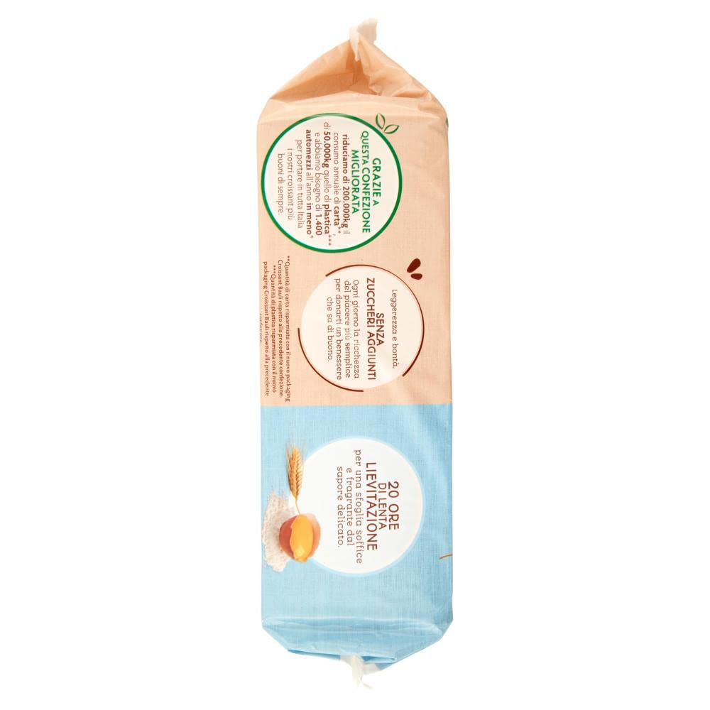 12x Bauli Cornetti Croissant Semplice Senza Zuccheri Aggiunti con Lievito Madre Croissant Ohne Zuckerzusatz mit Sauerteig Packung à 185g, Jede Packung enthält 5 Croissants à 37g