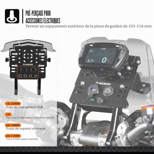 NICECNC Mini kit de carénage pour GPS - Noir - Compatible with EXC/EXC-F/SX/SXF/XC125-530 2004-2024 - Compatible with TC/FC/TX/FX 125-501 2014-2024, Voir compatibilité – vue 5