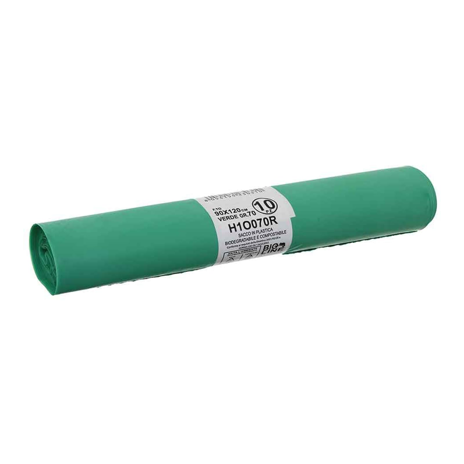 SECOSTORE Busta Spazzatura Organico 90x120 cm, 100 Sacchi in Plastica Compostabile, Spessore 25 micron, Litri 70 | 10 Rotoli da 10