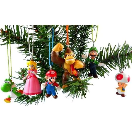 Super Mario Brothers Christmas Ornaments Figurines Pack of 6