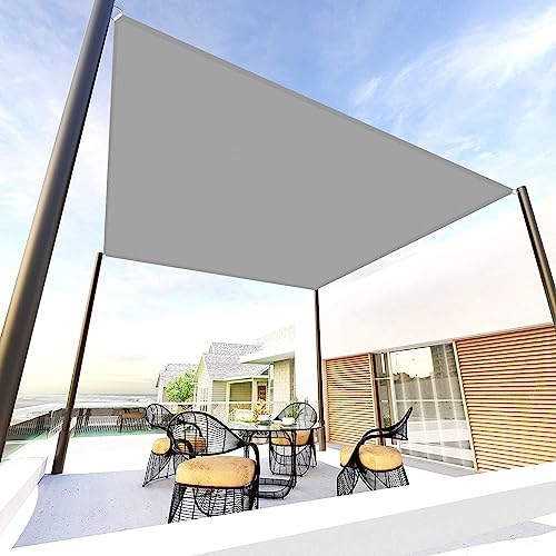 Toldo rectangular impermeable de 3,5 x 4 m, bloquea los rayos UV, 98 % de toldos para jardín, patio, color gris claro, resistente al agua