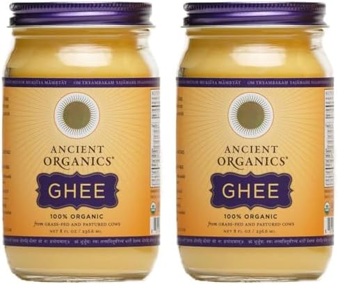 Ancient Organics 100% Ghee from grass-fed cows, 2-Pack of 8oz