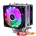 Silent CPU Cooler Wentylator 90mm 3PIN dla Intel LGA 775 1150 1151 1155 1156 1200 1366 AMD AM2 AM3 Gniazdo AM4 wydajne (Blade Color : Colorful 2FANS)