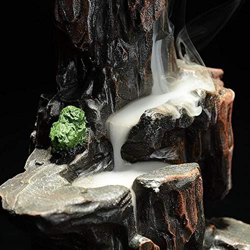 Milky Way Backflow Incense Holder, Incense Burner Incense Cones Burner Incense Stick Holder Backflow Incense Burner Home Decoration Handicraft Gift with 10 Free Cones (Mountain)