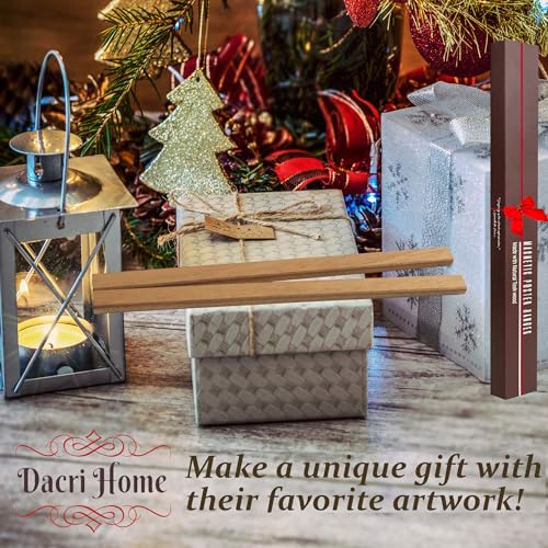 Dacri Home 12” Wide Magnetic Poster Hanger Frame - 12x16 12x18 12x24 Easy Hanging – Large Compatibility Hanger for Wall Art Picture Photo Canvas Print (12", Teak)