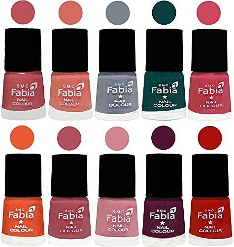 Image of ALL IN ONE (PACK OF 10), Long Lasting Glossy Nail Polish, 6 ml Each, All Vibrant Colours,02024