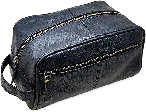 Neceser de cuero genuino Jaald, el regalo de padrino perfecto con kit doble de viaje