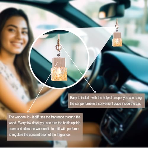 Image of L'odeur Vill Car Fresheners, 2Pack Car Freshener Vent Clips Car Diffuser Car Air Freshener, Up to 180 Days Hanging Car Diffuser, Long Lasting Hanging Car Freshener - Jasmine & lily and Bright Citrus