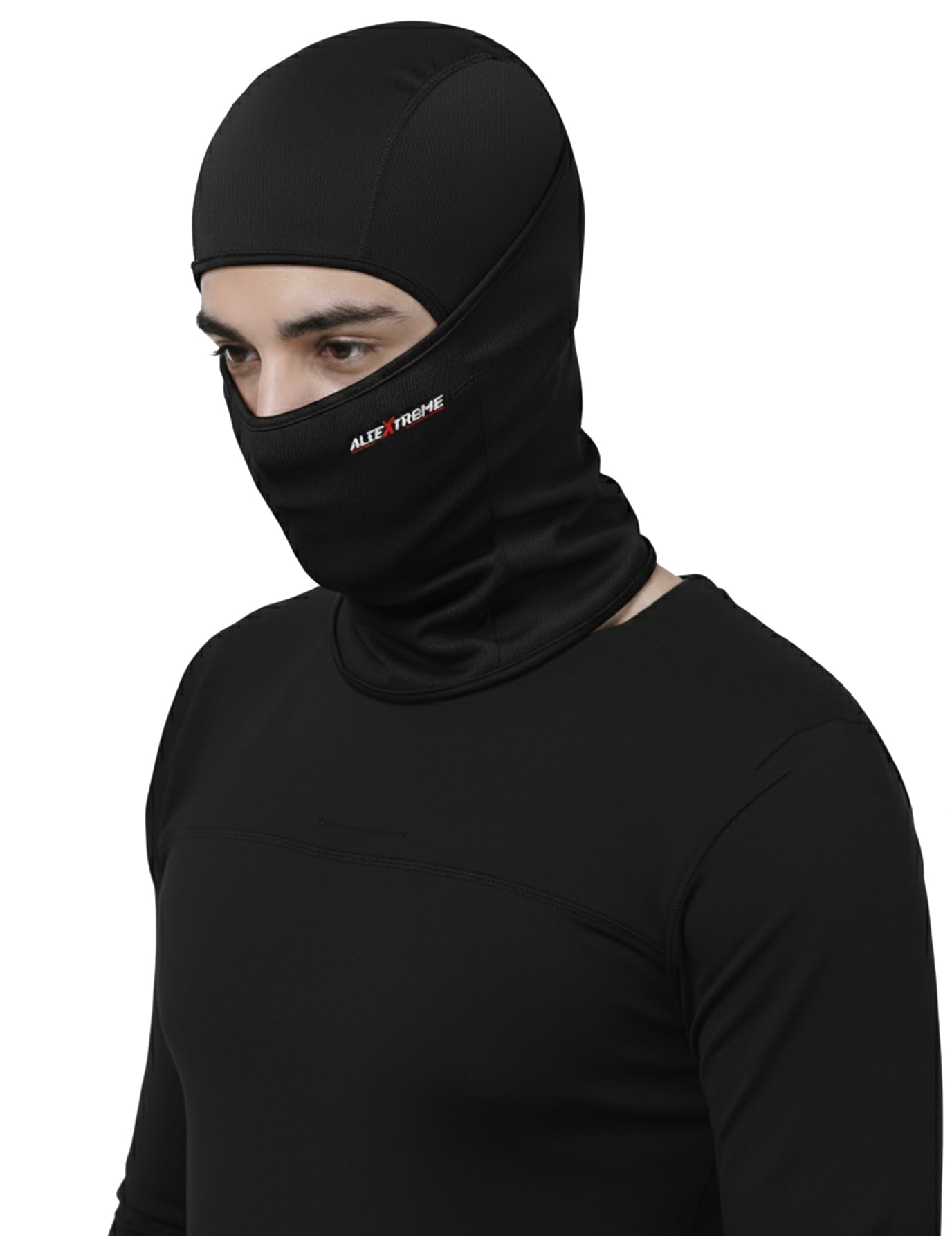 Allextreme Full Face Mask for Riders Anti-Pollution UV Sun Protection Dryfit 9 in 1 Balaclava Helmet Liner with Air Filter for Men & Women Biker Hiking Cycling Protective Bike Riding Gear (Black)