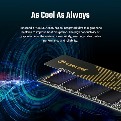 Image of Transcend M.2 2280 1TB Gen4x4 Internal SSD with Heatsink, Up to 7,400MB /s | Storage Expansion for PS5 /PC /Laptop, Tailored for Gamer /Video Editor /High-End Creator /AI Developer, PCIe 4 NVMe, 3D TLC NAND