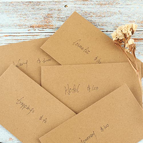 Granhoolm 50 Pack Large Cash Envelopes 3.5 X 6.5 Inch,Money Envelopes For Cash,Cash Envelopes For Savings Plan,Cash Envelopes For Budgeting,100 Envelopes Money Saving Challenge(Brown) #TOP4