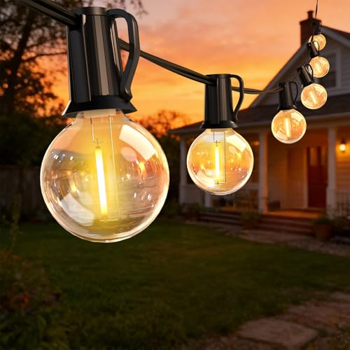 ROVLAK Catena Luminosa Esterno 15M, Luci da Esterno Giardino con 25+3 Lampadine LED G40 in Plastica, IP44 Impermeabile, Lucine 2700K Bianco Caldo per Giardino Terrazza Balcone Casa Festa