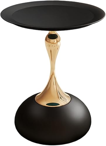 Miniatura 10 de Mesa auxiliar redonda de metal, mesa de pedestal moderna, mesas de bebidas de esquina, mesa auxiliar de acento mesita de noche para sala de estar,