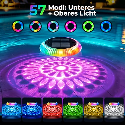 Éclairage solaire de piscine flottant avec minuterie et télécommande - 3
