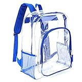 JOMPARO Heavy Duty Transparent Clear Backpack Plastic Bookbags See Through Backpacks for School Work...
