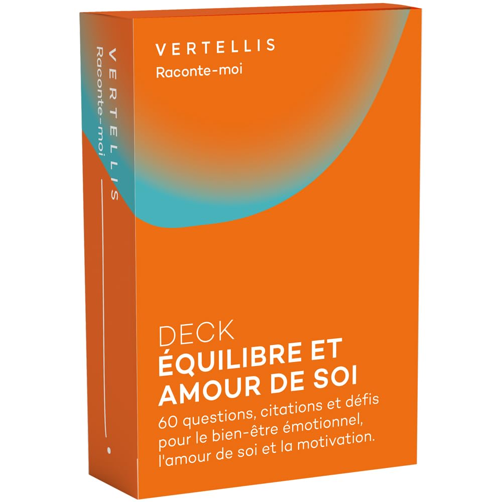 Vertellis Balance and Self-Love Deck - Renforcez Votre Bien-être émotionnel et réduisez Votre Stress - des rappels Quotidiens pour Prendre Soin de soi et des idées.