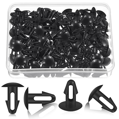 100 Pcs Strapping Rivets 15/64 Inch Hole Patio Strapping Fasteners for Patio Furniture Repair Webbing Lawn Chair Lounge Accessories, 0.66 x 0.48 Inch (Black)