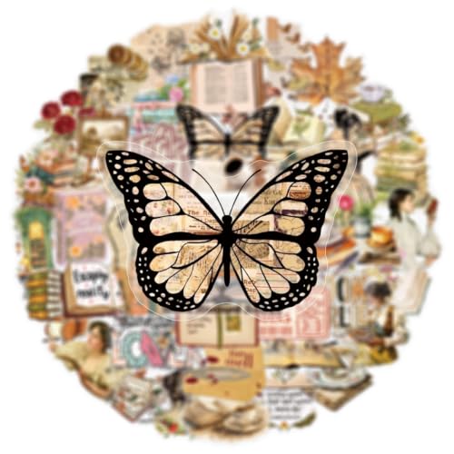 Image of 50 Pieces Retro Reading Transparent Stickers for Scrapbooking, (Reading) | Vintage Reading Self-Adhesive Scrapbooking Stickers Supplies Journal Stuffers for Adult Card Making Letters DIY