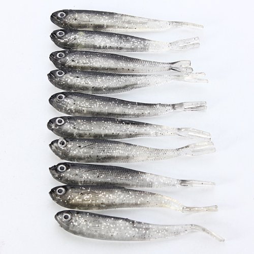 10 pcs Leurre pêche poisson artificielle crème silicone souple appât obscurité doux basse