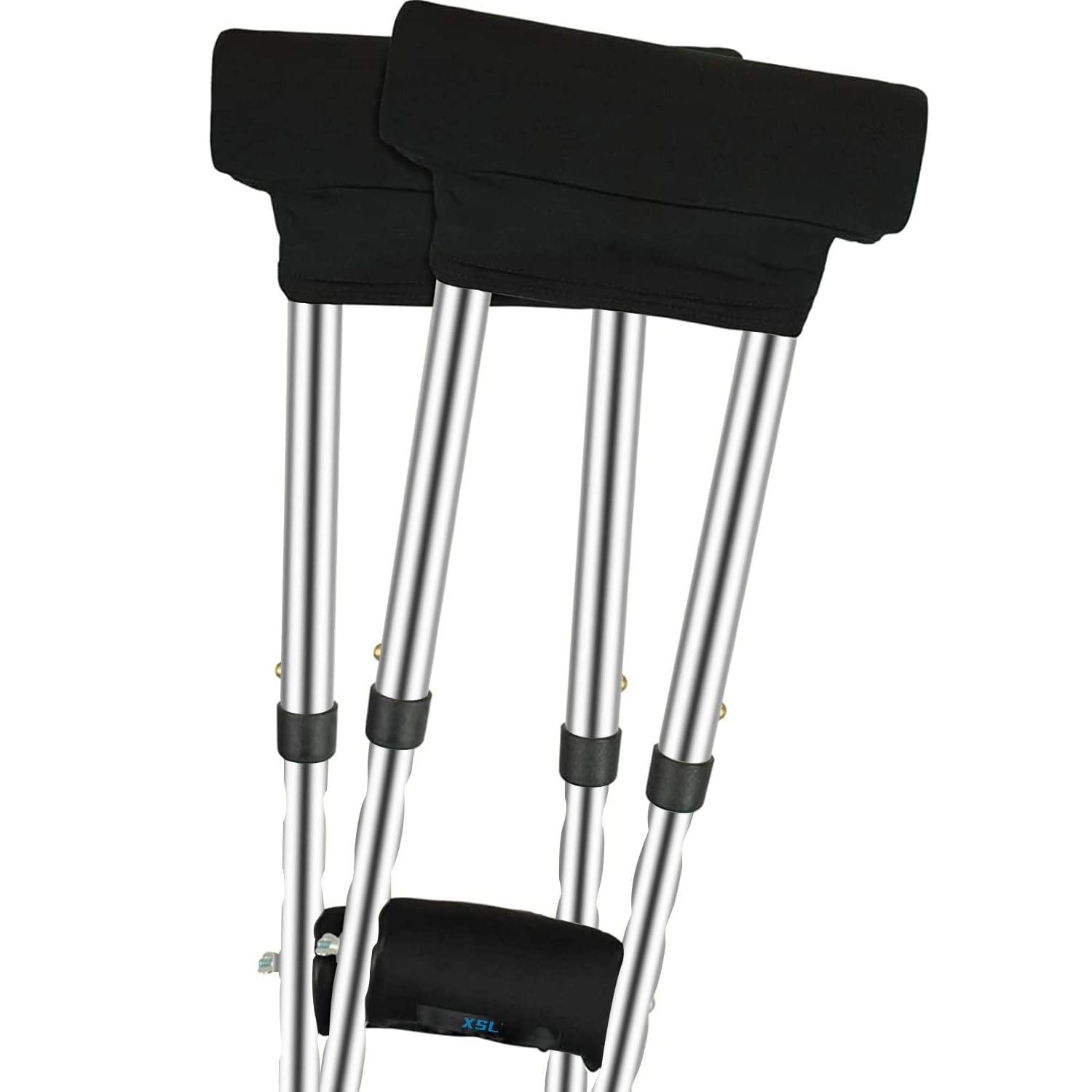 Crutch Pads - Padding for Walking Arm Crutches - Universal Underarm Padded Forearm Handle Pillow Covers for Hand Grips - Soft Foam Armpit Bariatric Accessories for Adults, Kids (1 Black Pair)