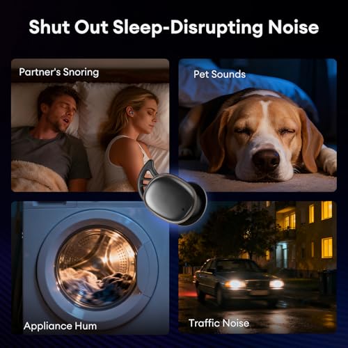 Image of PAXA Sleep Headphones for Side Sleepers, Sleep Invisible Earbuds with Vibration Charging Case Wireless Bluetooth 6.0, Soft Silicone Mini Earbuds for Sleeping, Snoring Noise Isolation, S13 Black