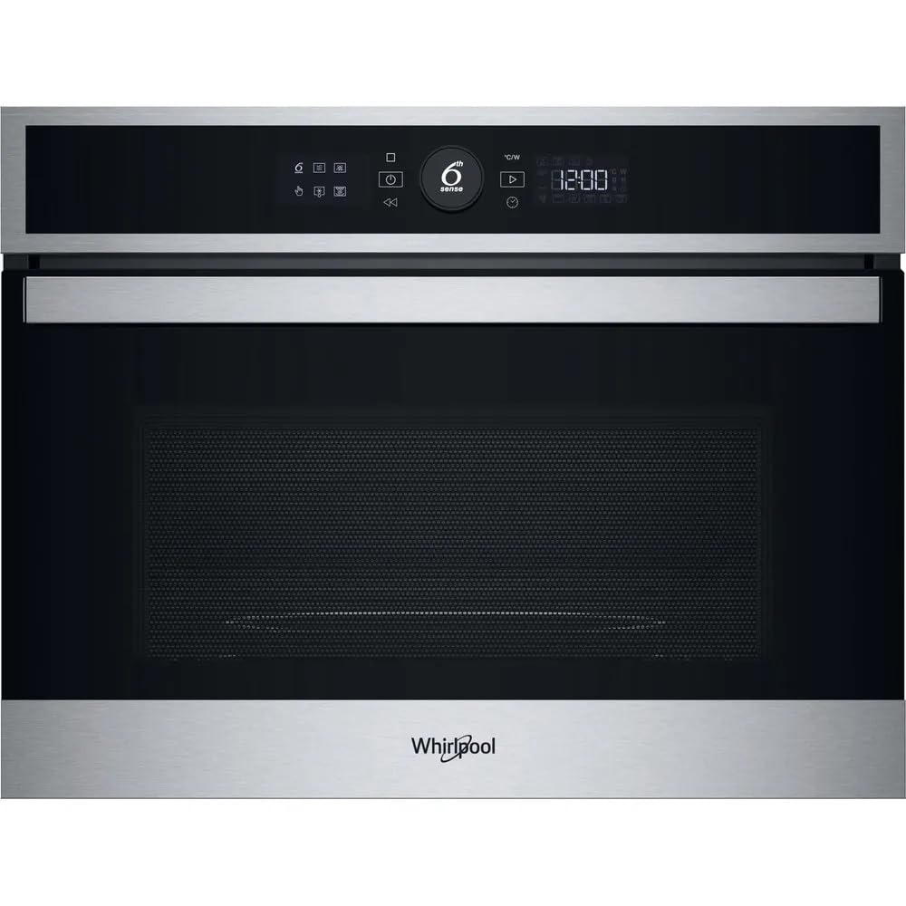 Whirlpool WMW47HMXI Forno a Microonde da Incasso Combinato con Grill, 40 Litri, 900 Watt, 60 cm, Funzione Crisp, Tecnologia 6° Senso, JetDefrost 3D, colore Nero e Acciaio Inox