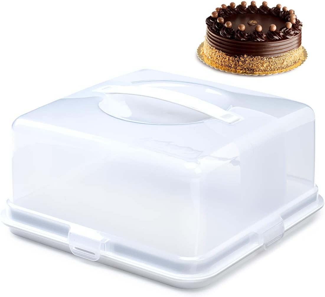 WINSOME Plastic Cake Box with Lid Transparent Cake Storage Box Takeaway