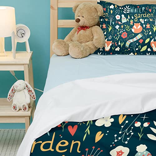 Housse de couette motif renard et parure de lit complète avec taies d'oreiller