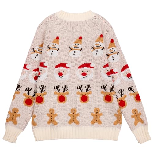 Image of Women's Funny Fall Winter Animal Floral Christmas Tree Long Sleeve Button Knit Cardigan Sweater