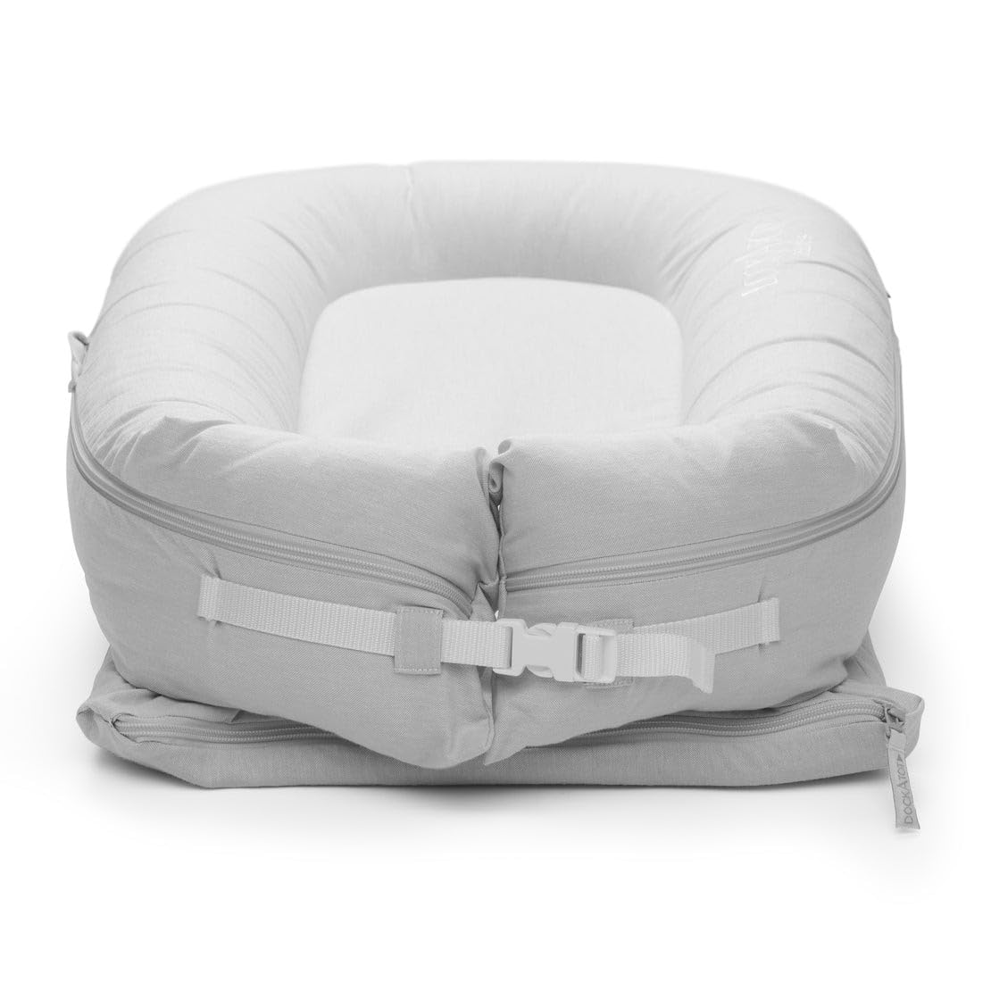 DOCK A TOT Deluxe+ Cover - Fog Grey Chambray - Image 2