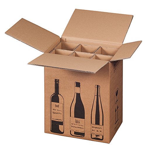 5x Carton d'expédition bouteilles Carton à vin pour 6 bouteilles de vin (Certificat PTZ - DHL)
