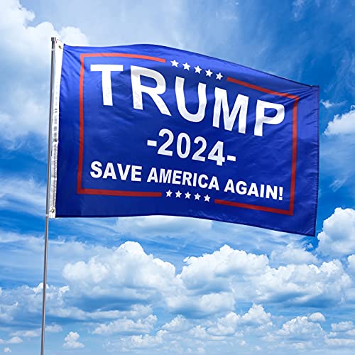 Trgowaul Trump 2024 Flag 3x5 Feet with Two Grommets, 2024 trump for president flag, Donald Trump Will Save The American Again in 2024 Flag Sign