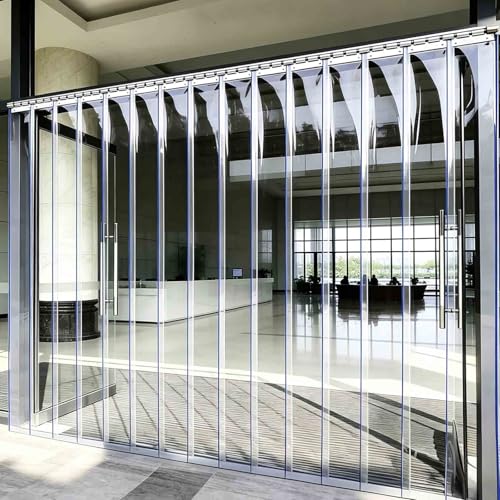 MTHGH Rideaux À Lamelles Verticales Rideau De Porte Laniere Plastique Anti Chaleur Rideau À Lanière PVC Transparent Rideaux D'extérieur...