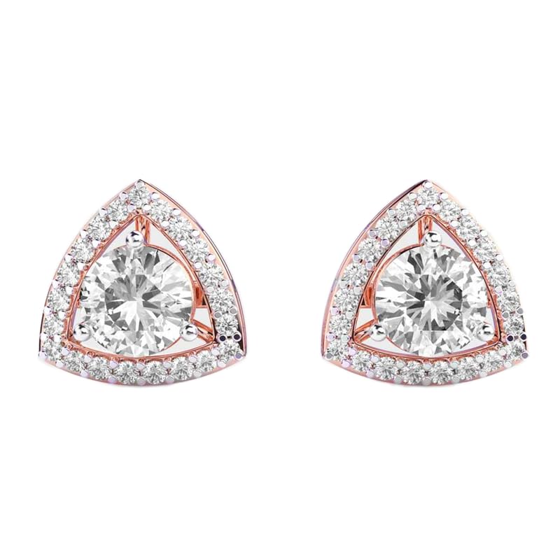 Clous d'oreilles solitaires le cadeau parfait en argent et éclats de rose