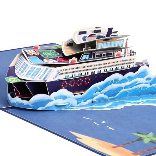 Kesote Karte Reise Geburtstagskarte Mann Geldgeschenk Urlaub Pop Up Karte Jugendweihe Glückwunschkarte Schiff Spielzeug Reisegutschein Kreuzfahrt Deko Gutscheinkarte 3D Gift Card Kreuzfahrtschiff