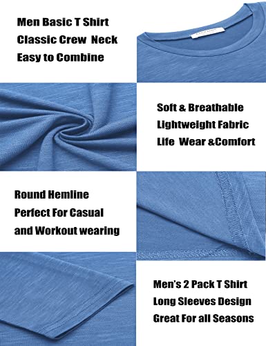 COOFANDY Men 2 Pack Muscle Fitted T Shirt Gym Workout Athletic Long Sleeves Tee4