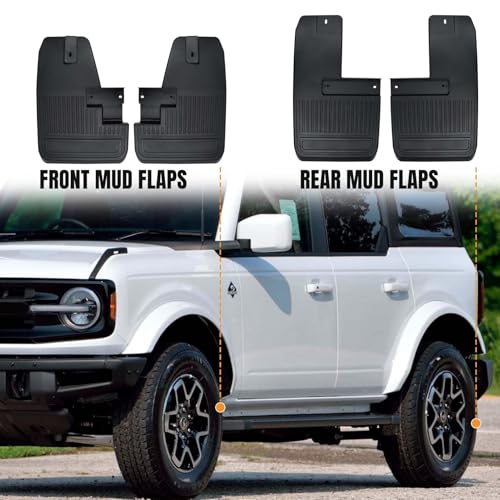 Image of JINCHEN Mud Flaps Fit for Bronco 2021 2022 2023 2024 2 /4-Door Front and Rear Mud Flaps Splash Guards 4PCS