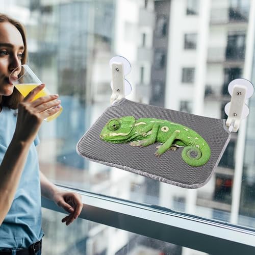 Hamaca para reptiles plegable con percha para tomar el sol y cama de PVC 5