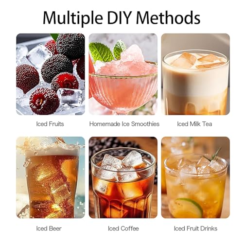 Eiswürfelmaschine, 10-15 Min Schnell Eiswürfel, 8 Stück pro Charge, Kompakt Kleine Eiswürfelmaschine für Küche, Büro, Bar und Party (purple)