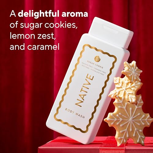 Native Clean Body Wash for Women & Men, Sugar Cookie Scent, 18 fl oz | Gentle & pH Balanced for Sensitive Skin | 24HR Freshness | Free of Sulfates, Parabens, Phthalates | Holiday Limited Edition - image 4