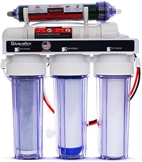 LiquaGen- 5 Stage Reverse Osmosis & Deionization (RODI) | Aquarium Reef Water Filter System - 75 GPD | Water Purifier for Fish Tank with Filter's Included