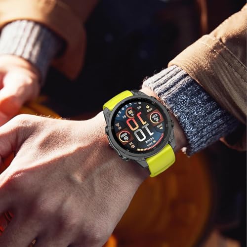 Image of Zitel Band Compatible with Garmin Fenix 8 AMOLED 51mm /8 Pro 51mm, Fenix 7X /7XPro, 6X /6X Pro, 5X /5X Plus, 3 /3 HR, Descent MK1 /2i /3i, Enduro 3 /2 - Quickfit 26mm Silicone Sport Strap