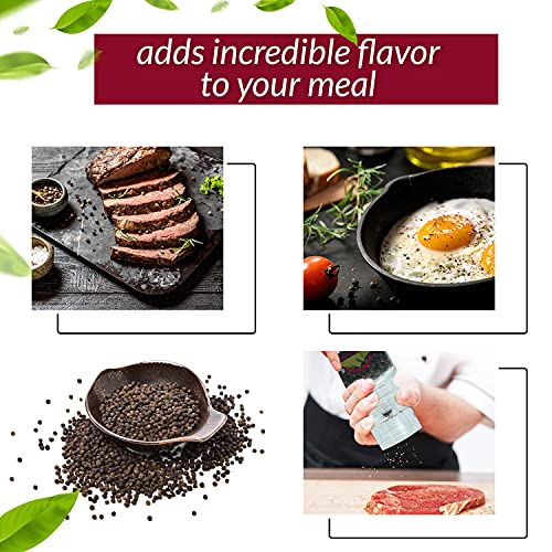Himalayan Chef Whole Black Peppercorns, Square Plastic Grinder-6.17Oz #TOP5