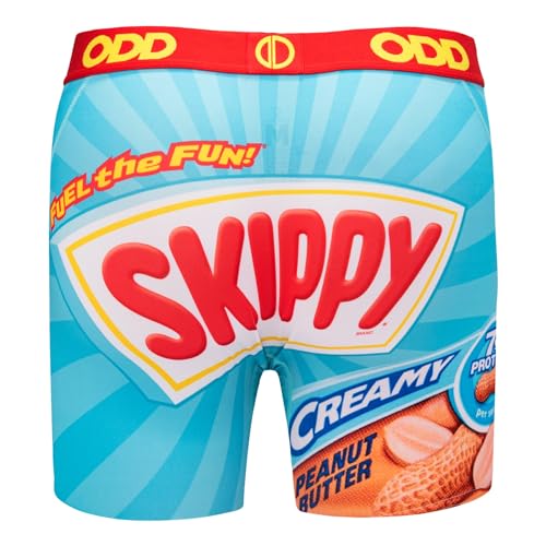 Odd Sox Men's Gift Idea Novelty Underwear Boxer Briefs, Skippy Label2