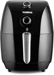 Tower T17025 Vortx Compact Air Fryer with Rapid Air Circulation, 30-Minute Timer, 1.5L, 900W, Black