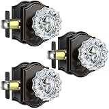 Calzibeno Paquete de 3 pomos de puerta de cristal, juego de pomos de puerta de cristal