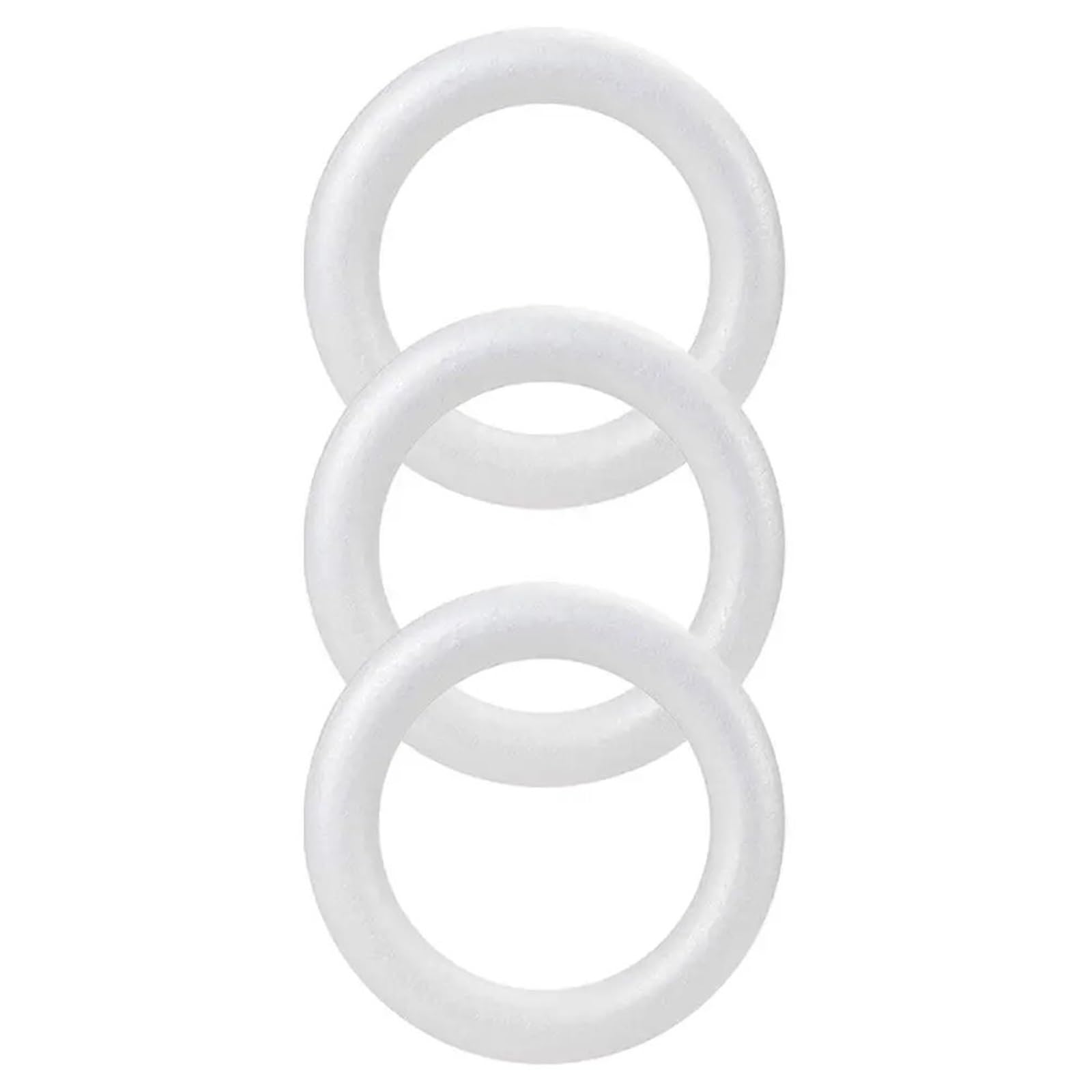 GCYEIDMA 3Pcs Round White Foam Wreath Circles